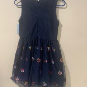 Large (10/12) girls Navy blue dress with sequins